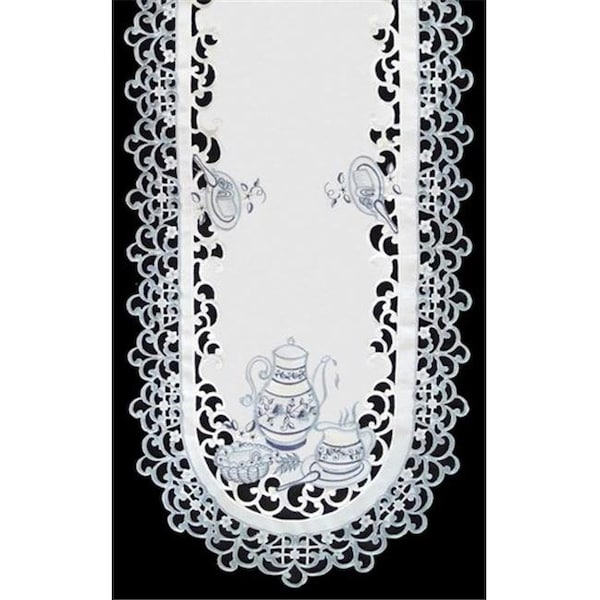 Sinobrite Sinobrite H8513 Delft Blue Tea Oval Runner; 16 x 54 in. H8513(16x54) - main